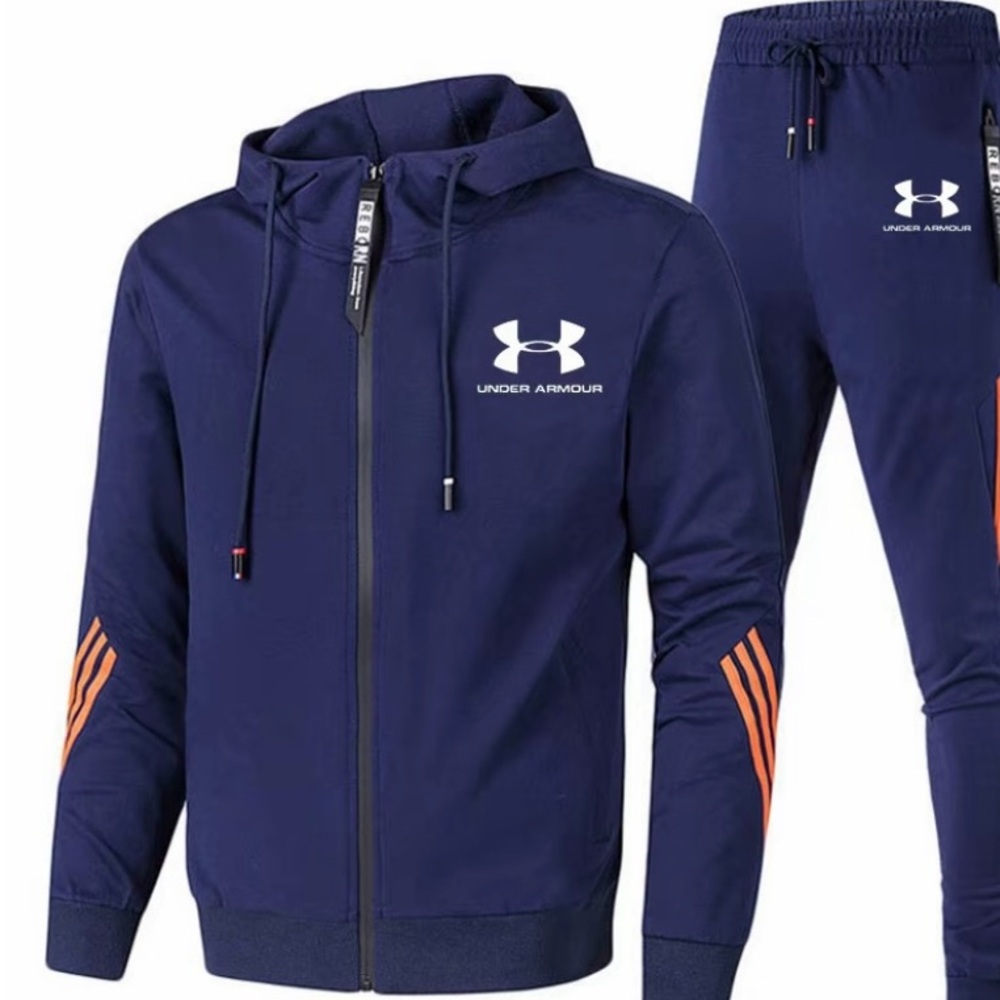 2024 Under Armour New Men's Casual Polka Dot Zip Athietic Hooded Sweatshirt